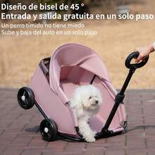 Cochecito Plegable Para Mascotas De Metal Oxford - Rosa - Ver 8