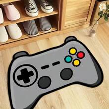 1 pieza Alfombra decorativa de consola de juegos de dibujos animados gris, alfombra decorativa, decoración de dormitorio, alfombra pequeña, alfombra, decoración del hogar, alfombra de sala de estar, alfombra pequeña de sala de estar, alfombra de dormitorio, decoración del hogar de sala de estar, alfombra para exteriores, alfombra lavable - Multicolor - Ver 4