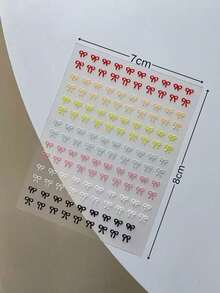 1 قطعة ملصقات فن الأظافر بشكل فيونكة، ذهبي/فضي/أحمر/أسود وأبيض بسيطة، ملصقات فيونكة ثلاثية الأبعاد مع ظهر لاصق، لوازم أظافر DIY - متعدد الألوان - مشاهدة 3