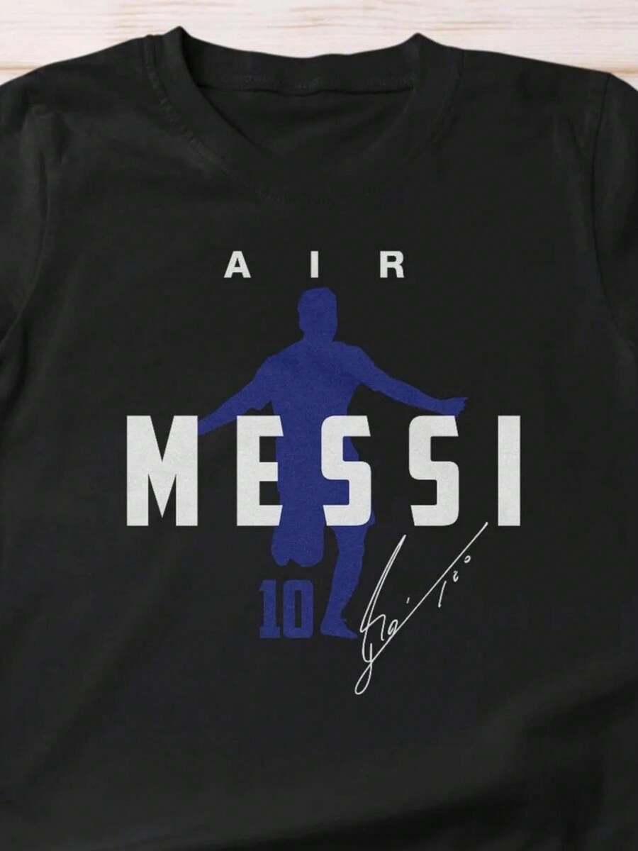 Air Mesi Number 10 Argentina Soccer T-Shirt And Hoodie Graphic Design GOAT Football Fan Apparel Gift For World Cup Supp - Black - View 1