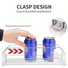 1/2/4 件装饮料罐收纳架，冰箱瓶罐整理架，带升级双层搁板和定位夹，厨房收纳，衣柜整理，桌面收纳