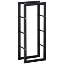 HOMCOM Log Rack, Log Rack, 100 Kg, Steel, Black, 40 X 25 X 100 Cm