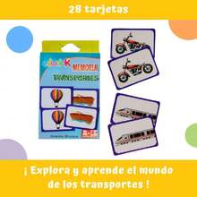 Juego de Memoria para Niños con Tematica de Transportes como Coches, Trenes, Aviones. 28 Tarjetas. Juego de Mesa Infantil,37493770 - Tipo de Enchufe A Japonés (100V) - Ver 6