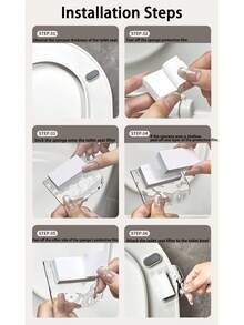 1/2个装马桶座增高器，自粘式马桶座升降把手，粘性马桶座升降夹，避免接触马桶盖把手，适用于办公室、家庭、酒店等场所的马桶升降工具。浴室装饰、浴室用品、浴室配件。