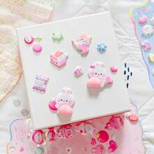 (Cute Blue & Pink) Sticker + Adorable Sticker (2pcs/Set) | 3D Cartoon Style Stickers, Widely Loved, Suitable For Water Bottles, Phone Cases, Planners, Albums, Laptops, Smartphones, Pens, Etc. Decorative Stickers, Adhesive Craft Supplies, Fun Stickers, Smooth Surface, Stationery & Planning Enthusiasts, Ideal For Decorating Various Items. - Multicolor - View 2