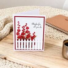 Creative Fence Wheel Metal Cutting Dies, DIY Scrapbooking Album And Embossing Stencil, Greeting Card Making Tool, Card Paper Cutting Crafts ,Gift Card Making Template Die Cuts. - Silver - View 4