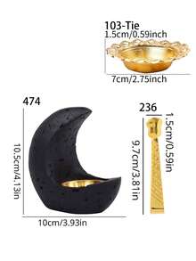 1件/套铁质香炉,阿拉伯风格巴库尔香炉,拉玛装饰摆件香炉,家居装饰,房间装饰,派对和节日装饰摆件,星月灯笼造型。适用于日常家居区域,例如书桌角落、卧室梳妆台等。 - 彩色 - 查看 13