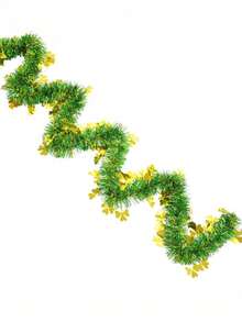 1 件圣帕特里克节装饰花环，长 78.74 英寸，饰有三叶草饰品 - 节日装饰，绿色丝带流苏，非常适合爱尔兰节日装饰和圣帕特里克节装饰 - 彩色 - 查看 8