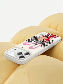 Paul Frank 授权硅胶手机壳，全方位防震保护，带摄像头保护盖，太阳镜兔子格子旗图案，全新设计，兼容 13/14/15/16/17 Pro Max - 彩色 - 查看 3