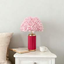 Đèn bàn hình hoa hồng lãng mạn, đèn ngủ ấm áp cho phòng ngủ, đèn trang trí phòng hình hoa hồng màu hồng/đỏ, đèn bàn quà tặng đám cưới. - Hồng - Xem 4