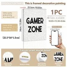 1 件帆布墙饰、带框墙饰、游戏玩家墙饰、男孩卧室装饰、现代黑白艺术、游戏室装饰、房间装饰、宿舍装饰、卧室装饰、家居装饰、海报、波西米亚风格装饰 - 彩色 - 查看 49