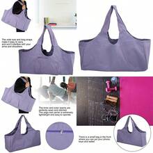 FIAN Keenso Bolsa para Yoga y Gimnasio Bolsa Ligera de Gran Capacidad para Esterilla de Yoga Material de Lona Duradero con Bolsa Frontal para Teléfono Llaves y Cartera - VIOLETA - Ver 1