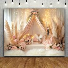 1 Peça de Pano de Bottom para Jardim, Decoração Elegante para Casamento, Festa de Aniversário e Cabine Fotográfica, Sem Fonte de Alimentação, Pôster Plano Portátil e Leve, para Atividades Internas e Externas, Tema Fantasia, Textura Suave 2D. - Multicolor-5 - Visão 1