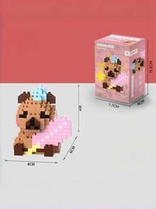 1件装DIY微型积木装饰套装 - 创意组装家居装饰，可爱巴哥犬迷你积木雕塑，适用于桌面、办公室、书架、客厅、汽车装饰，礼品创意，可爱桌面收藏艺术品，减压工艺品和展示配件，情人节、斋月装饰，房间装饰，礼物（随机包装）