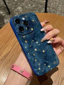 El diseño de un patrón de cielo estrellado azul. Esta es una funda de teléfono hermosa y a la moda que es compatible con iPhone. Es adecuado para iPhone 17/17pro/17Air/17promax/16e/16/16pro/16promax/15/15pro/15promax/15plus/14/14pro/14promax/14plus/13/13pro/13promax/13mini/12/12pro/12promax/12Mini/11/11pro/11promax/XSMax - Negro - Ver 5
