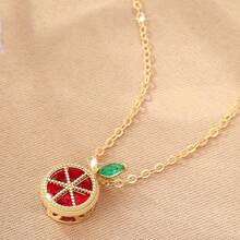 2026 Verano Nuevo Collar de Cadena de Fruta Refrescante para Mujeres Estilo Coreano y Japonés  Ins Moda Joyería de Cadena de Cuello Versátil - Rojo dorado XL68236-H - Ver 4