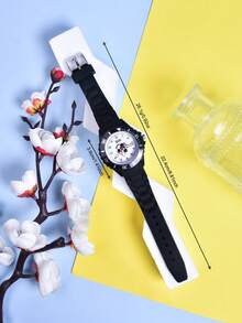 2026 Creative Football Design Children's Watch, Soft Silicone Strap Quartz Wristwatch For Boys - Black - View 4