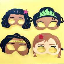 Disney 派对面具 可重复使用 Cosplay 面部配饰 适合女性女孩 嘉年华 万圣节派对 - 彩色 - 查看 2