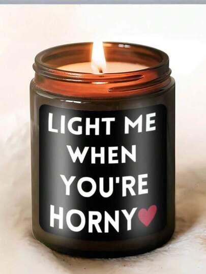 1 pieza Vela en lata, regalo de San Valentín, "Enciéndeme cuando estés emocionado" Vela divertida, regalo para novio, hermano, esposo, divertida y linda única, esencial para aniversario, cumpleaños, decoración del hogar, adorno de vela, vela decorativa, vela de soja, regalo para novia, regalo para mujer, vela de decoración del hogar