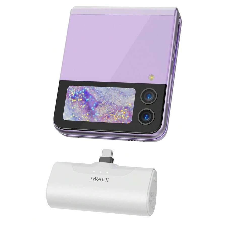 Fast Charging Power Bank Portable Charger Compatible With Iphone 17/16/15/USB-C Small Power Bank 4500mAh Fast Charging Battery Pack Emergency Charger Valentine's Day Gift - White - for Type-c - View 1