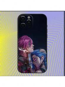 Custodia per telefono compatibile con Anime Arcane J-Jinx L-LOL, adatta per iPhone 16, 15, 14, 13, 12, 11, Pro, X, XS, Max, XR, Plus, Mini, in morbida cover nera. Compatibile anche con 17 Pro, 17 Pro Max e 17. - Z6 - Visualizzare 9