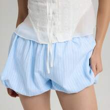 Summer New Striped Balloon Pants Casual Shorts For Women Fashionable Personality Versatile Commuting European And American Style - Các mẫu thời trang mùa hè mới, đã có sẵn. - Xem 2