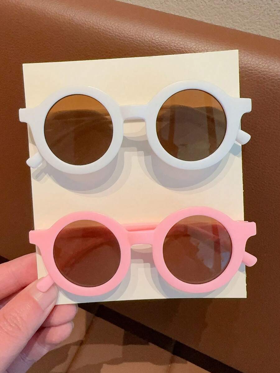 2副男女宝宝可爱时尚圆形儿童眼镜，仅卡片展示，不含运费 - 彩色 - 查看 1