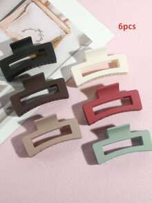6 Peças Grampos de Cabelo Quadrados Minimalistas Foscos, Acessórios de Penteado Elegantes com Garra, Ótimos para Uso Diário, Dia das Mães, Volta às Aulas, Ação de Graças, Ano Novo, Dia dos Namorados, Carnaval - Grampos de Garra da Moda Casual Elegantes