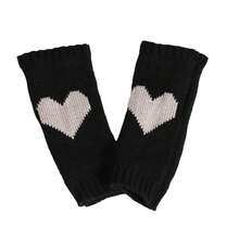 Mrotrida Women's Punk Fingerless Glove Cosplay Ripped Gloves For Halloween Costume Party 1Pair,HeartBlack - HeartBlack - 查看 4