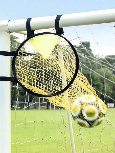 شبكة مرمى كرة قدم صفراء احترافية، هدف ركلة حرة محمول، معدات ممارسة تصويب كرة القدم مع كيس هدف، مساعد تدريب مثالي للبالغين عشاق كرة القدم، يناسب معظم المرامي القياسية، سهل التركيب، يحسن الدقة، معدات تدريب كرة القدم، اكسسوارات كرة القدم