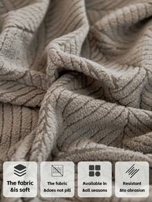 1pc Leaf Print Sofa Cover, High Elasticity & Easy-Clean Slipcover, Full Coverage Anti-Slip Design For Living Room - Grey - View 4