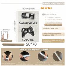 1 件帆布墙饰、带框墙饰、游戏玩家墙饰、男孩卧室装饰、现代黑白艺术、游戏室装饰、房间装饰、宿舍装饰、卧室装饰、家居装饰、海报、波西米亚风格装饰 - 彩色 - 查看 35