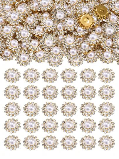 50pcs/Set Crystal Beads, Fashion Rhinestone And Faux Pearl Decorative Beads For Jewelry Making, Suitable For Crafts