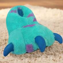 Autumn/Winter, Spring Festival New Cartoon Cotton Slippers, Halloween, Christmas Gift, Women Cute Plush Warm Comfortable Lightweight Non-Slip Thick Sole Home Party Couple Style, Dip-Dyed Cool 3D Polka Dot Blue Claw Heel Indoor Warm Cotton Shoes - Multicolor - View 5