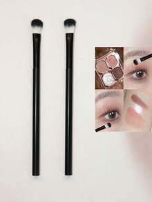 ZHENZITAI 1pc Angled Powder Brush, Highlighter Brush, BB Cream Brush, Seamless Contour Brush, Makeup Tools; 2pcs Eye Shadow Brush, Concealer Brush