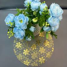 Gold Snowflake Hot Foil Stamping, Gold Foil Grid Placemat, Disposable Round Design, Suitable For Birthdays