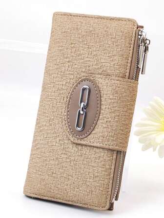 MINGYOU Women's Long Wallet, Soft & Delicate PU Leather Phone Wallet, Fashion Snap Closure Double Zipper Large Capacity Multi-Function Wallet Card Holder, Lightweight Minimalist Clutch Suitable For Holiday Gifts