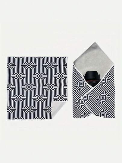 1 片自粘魔术包裹布，几何线条印花超大防逃脱防抓猫咪包裹布，耐用猫窝毯，猫咪修剪毛发美容舒缓布，专为爱玩猫咪设计