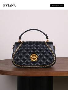 2026 Fashion Women's Handbag, Petite & Elegant Quilted Embroidered Shoulder/Crossbody Bag, Sophisticated Work Tote With Camellia Lock Design, Versatile - Multicolor - View 14