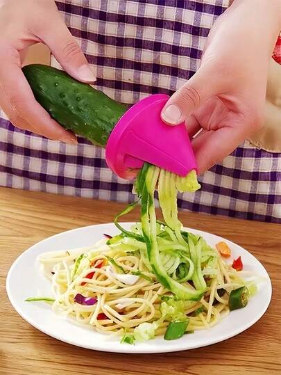 1 قطعة مقطّع حلزوني يدوي، يمكن صنع معكرونة من الخضروات والفواكه، شرائح الكوسا، مقطّع حلزوني متعدد الوظائف يدوي، مقطّع حلزوني إبداعي، أداة حلزونية، مقطّع جزر، مقطّع بطاطس، مقطّع خضروات، أداة مطبخ، سهل لصنع شرائح الكوسا الصحية والحلزونات الفاكهة