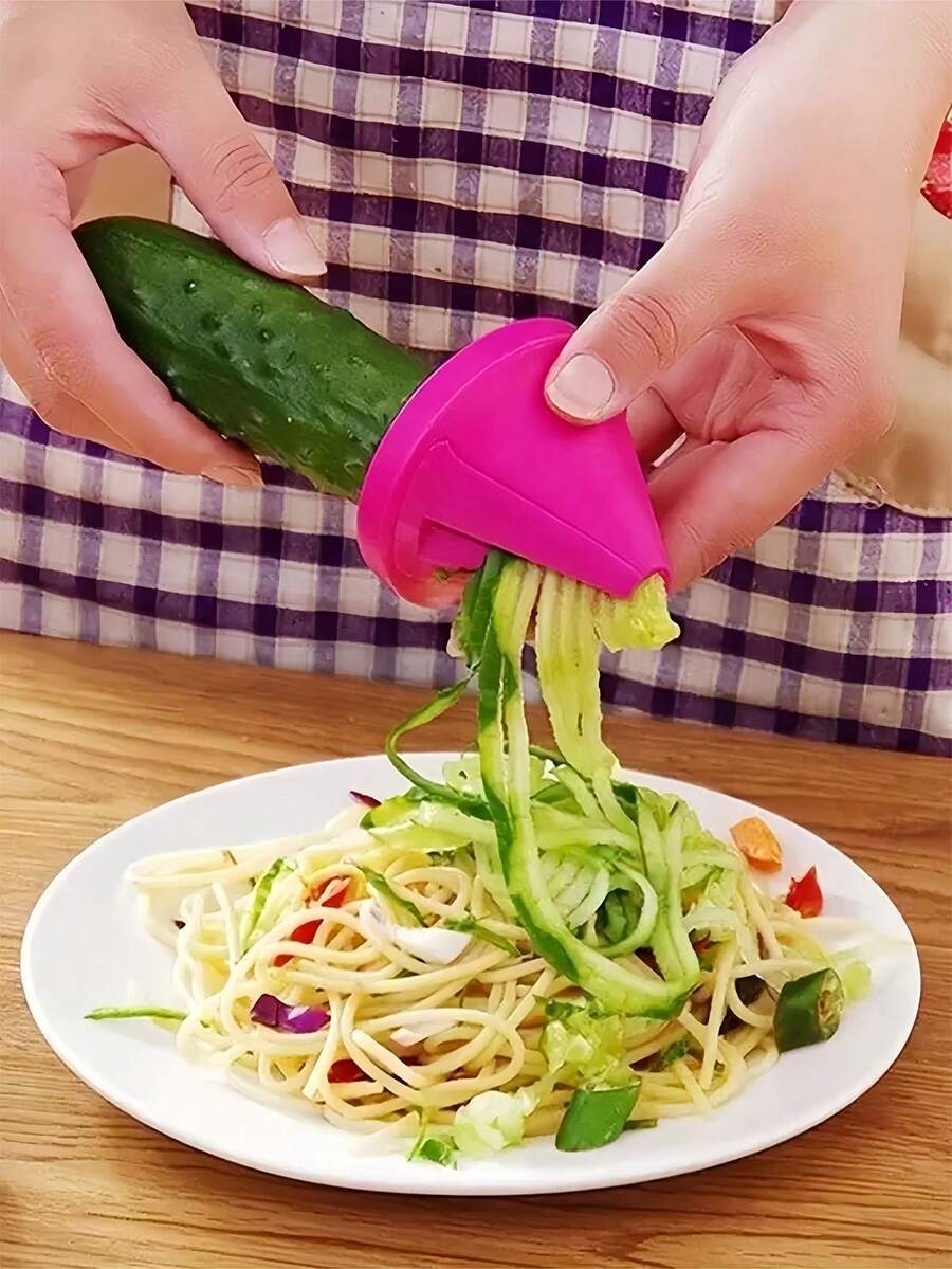 1pc Handheld Spiral Slicer, Can Make Vegetable & Fruit Pasta, Zucchini Noodles, Manual Multi-Function Spiral Slicer, Creative Spiral Funnel Slicer, Funnel Spiral Tool, Carrot Slicer, Potato Slicer, Vegetable Slicer, Kitchen Tool, Easy To Make Healthy Zucchini Noodles And Fruit Spirals - Multicolor - View 1
