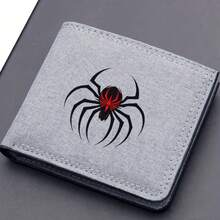 1pc Spider Print Short Wallet, Coin Purse With Multiple Card Slots, Casual Bifold Wallet, Suitable As Gift For Valentine's Day, Halloween, Christmas - Multicolor - View 6