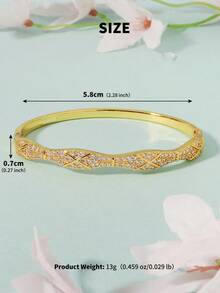 Punk Style Rhinestone Studded Bracelet, Cubic Zirconia Decor Stud Design Bracelet - Multicolor - View 25