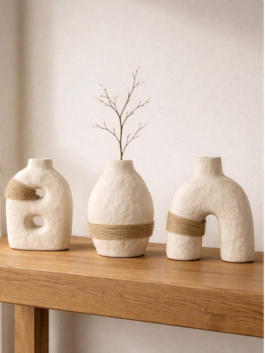 1/3件 抽象雕塑花瓶，現代裝飾花瓶，極簡藝術桌面中心裝飾品，客廳、玄關、書架、書桌和餐桌的家居裝飾飾品