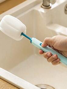 Replaceable Sponge Cup Brush, Detachable Cleaning Brush, Long Handle Cup Tea Stain Remover Bottle Brush - Multicolor - View 5