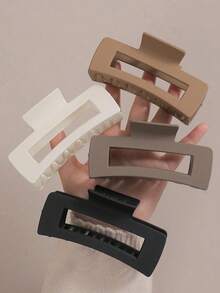 Bộ 4 kẹp tóc vuông, làm bằng nhựa nhẹ, kiểu dáng retro thời trang, đa năng, độc đáo, có các màu đen, trắng và nâu cà phê. Thích hợp sử dụng hàng ngày, cho các hoạt động ngoài trời, rửa mặt, tắm, trang điểm, phối đồ, trang trí trang sức, kẹp tóc, kiểu dáng thanh lịch và thời trang dành cho nữ sinh. - Nhiều màu - Xem 1