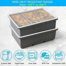 Bandeja de cubitos de hielo de silicona con tapa, apta para sopas, guisos, salsas, lavavajillas. Molde de cubitos de hielo de silicona para el hogar, bar y cocina, bandejas de cubitos de hielo, recipientes de almacenamiento de hielo, accesorios de cocina, esencial para la barra de café - Multicolor - Ver 8