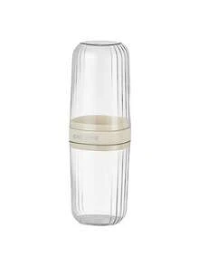 大容量带盖牙刷杯，防尘卫生，旅行收纳盒，便携式牙膏架，男女通用，适合旅行、居家、露营、返校、度假等各种场合，旅行必备牙刷架 - 彩色 - 查看 13