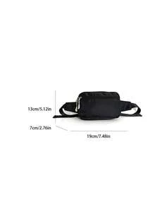 1pc Teenager Multi-Pocket Zipper Closure Solid Color Casual Crossbody Bag, Suitable For Ramadan Shopping And Daily Use - A - View 3