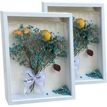 2 PCS Marco Shadow Box, Marco de Fotos de 8 x 10 Pulgadas Foto Caja Marco de Objetos, para Llenar de Memorabilia, Flores Secas y Especímenes, Regalo para Amigos de la Familia (Blanco) - Blanco - Ver 1